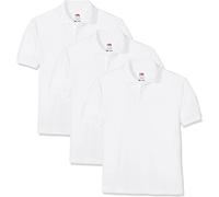 Fruit of the Loom Polo Ragazzi, Pacco da 3 Pezzi, Bianco (White 30), 3-4 Anni