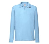 Fruit of the Loom Polo Scolastica Manica Lunga Bambino in Polycotton