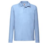 Fruit Of The Loom - Polo Tinta Unita Casual Manica Lunga - Bambino (BC380)