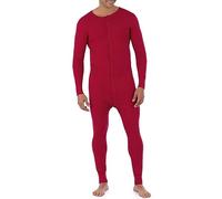 Fruit of the Loom Premium Thermal Union Suit Pantaloni Pigiama, Rosso, Large Uomo