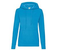Fruit of the Loom Pull-Over Felpa con Cappuccio Classica, Blu (Blu), S Donna
