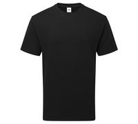 Fruit of the Loom Pure Cotton T | Maglietta da uomo e da donna | 100% cotone biologico, girocollo, taglio classico, etichetta Tear-Away | maglietta basic sostenibile, Nero , XL