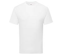 Fruit of the Loom Pure Cotton T | Maglietta da uomo e da donna | 100% cotone biologico, girocollo, taglio classico, etichetta Tear-Away | maglietta basic sostenibile, bianco, S