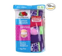 Fruit of the Loom Ragazze Cotone Elasticizzato Hipsters Mutandine 10-PK