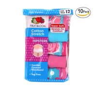 Fruit of the Loom Ragazze Cotone Elasticizzato Hipsters Mutandine 10-PK