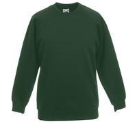 Fruit of The Loom Raglan per Bambini con Chiusura a Patta e sudor-Camiseta Manica Corta Cotone per Bambini/Lycra Cartuccia per Macchine da Taglio, Verde - Green Bottle, 7 Anni