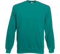 Fruit of the Loom Raglan Sweatshirt Felpa, Emerald, S Uomo
