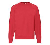 Fruit of the Loom Raglan Sweatshirt Felpa, Rosso (Red), XL Uomo