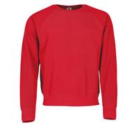 Fruit of the Loom Raglan Sweatshirt Felpa, Rosso (Red), XL Uomo
