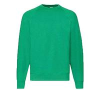 Fruit of the Loom Raglan Sweatshirt, Felpa Uomo, Verde (Kelly Green), Large