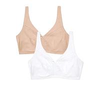 Fruit of the Loom Reggiseno da Donna Senza Ferretto Senza Cuciture, Bianco/Sabbia, 6C