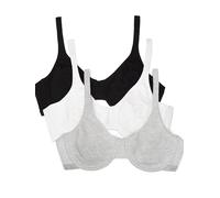 Fruit of the Loom Reggiseno donna in cotone elasticizzato comfort estremo, Nero/Bianco 86 ck/Grigio mélange, 5C