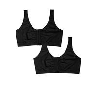 Fruit of the Loom Reggiseno in Cotone con Chiusura Frontale, Nero, 4