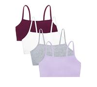Fruit of The Loom Reggiseno Sportivo da Donna con Cinturino in Cotone e Spaghetti, Viola/Bianco/Lilla/Grigio, 3