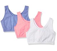 Fruit of the Loom Reggiseno Sportivo da Donna, Confezione da 3, Blu Melange/Rosa Popsicle/Bianco., 42