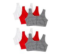 Fruit of The Loom Reggiseno Sportivo da Donna, Confezione da 3, Stripe/Stripe/Bianco/Bianco/Rosso/Rosso, 14
