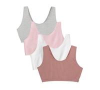 Fruit of the Loom Reggiseno Sportivo da Donna, Confezione Risparmio, Crepuscolo/Bianco/Cipria/Grigio mélange, 7