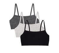 Fruit of The Loom Reggiseno Sportivo da Donna in Cotone con Cinturino in Spaghetti, Nero/Grigio Melanzana/Carbone., 3