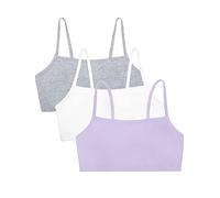Fruit of the Loom Reggiseno Sportivo da Donna, in Cotone, con Spalline Sottili, Confezione da 3, Lilla Whisper/Bianco/Grigio Erica, 6