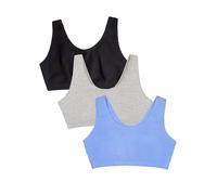 Fruit of the Loom Reggiseno Sportivo da Donna in Stile Canotta, Blu Fiordaliso/Grigio/Nero, 5