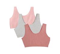 Fruit of the Loom Reggiseno Sportivo da Donna in Stile Canotta, Grigio mélange/Crepuscolo/Rosa Fard, 7