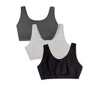 Fruit of the Loom Reggiseno Sportivo da Donna in Stile Canotta, Nero/Grigio Melange/Antrac, 44 Plus