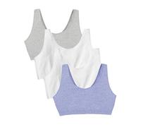 Fruit of the Loom Reggiseno Sportivo da Donna, Stile Cotone, 1 Pollice (Confezione da 4), Grigio Melange, Bianco, Bianco, Blu Melange, Confezione da 4, 44