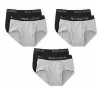 Fruit Of The Loom Slip Da Uomo 6 Pezzi Traspirante Micro Rete Nero/Grigio