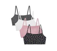 Fruit of the Loom Spaghetti Strap Cotton Pullover Sports Bra Value Pack Reggiseno Sportivo, Boccioli di Rosa danzanti/Lilas/Bianco/Antracite, 72 (Pacco da 4) Donna