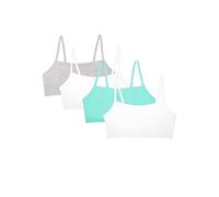 Fruit of the Loom Spaghetti Strap Cotton Sports Bra-all-Day Comfort & Easy Movement Reggiseno Sportivo, Chip di Menta/Bianco/Grigio Erica/Bianco, 2 (Pacco da 4) da Donna