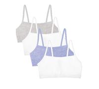 Fruit of the Loom Spaghetti Strap Cotton Sports Bra Spaghetti Strap Cotton Pullover Sports Bra (Confezione da 4), Grigio Melange, Bianco, Bianco, Blu Melange, Confezione da 4, 42