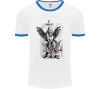Fruit of the Loom St Michael Killing the Devil Uomo Ringer T-Shirt