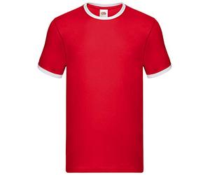 Fruit of the Loom, t-shirt a maniche corte modello Ringer Red/White L