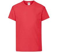 Fruit of the Loom T-Shirt Bambino, Rosso (Burgunderrot), 9-11 Anni (Manufacturer Size:32)
