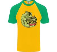 Fruit of the Loom T-Shirt Baseball Uomo Chameleon Ramen Scollo Rotondo Cotone