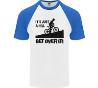 Fruit of the Loom T-Shirt Baseball Uomo Hill Get Over It, Maniche Corte