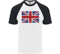 Fruit of the Loom T-Shirt Baseball Uomo Union Jack Grigio Mosaic