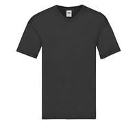 Fruit of the Loom T-shirt da uomo con scollo a V, Nero , S