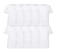 Fruit of the Loom, T-shirt da uomo con scollo a V Valueweight (confezione da 10), Bianco (White 30), XXXXXL