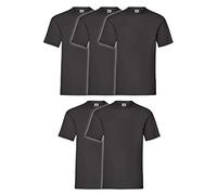 Fruit of the Loom T-shirt Original T. da uomo, confezione da 5, nero, 5XL