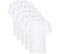 Fruit of the Loom T-shirt originale da uomo, confezione da 5, 5 bianco + 1 blocco note, XL