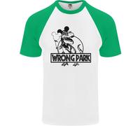 Fruit of the Loom T-Shirt Uomo Baseball Maniche Corte T-Rex Bianco/Nero