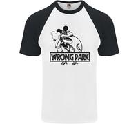 Fruit of the Loom T-Shirt Uomo Baseball Maniche Corte T-Rex Bianco/Nero