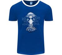 Fruit of the Loom T-Shirt Uomo Ringer Con Stampa LSD Magic Mushrooms