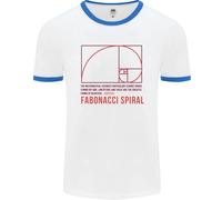 Fruit of the Loom T-Shirt Uomo Ringer Fibonacci Spiral Cotone