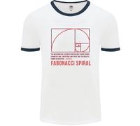 Fruit of the Loom T-Shirt Uomo Ringer Fibonacci Spiral Cotone
