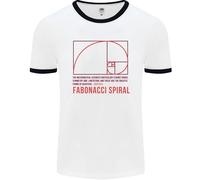 Fruit of the Loom T-Shirt Uomo Ringer Fibonacci Spiral Cotone