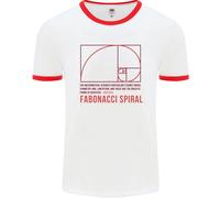 Fruit of the Loom T-Shirt Uomo Ringer Fibonacci Spiral Cotone