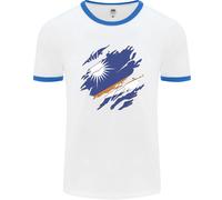 Fruit of the Loom Torn Marshall Islands Flag Day T-Shirt Uomo Ringer