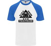 Fruit of the Loom Triathlon Triangle T-Shirt Baseball Uomo Cotone Girocollo